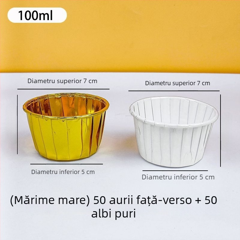 Cupe din hârtie pentru coacere, margine gradată, fără scurgeri, de unică folosință, pentru prăjituri – asortare pentru tarabe stradale