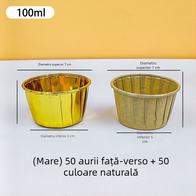 Cupe din hârtie pentru coacere, margine gradată, fără scurgeri, de unică folosință, pentru prăjituri – asortare pentru tarabe stradale