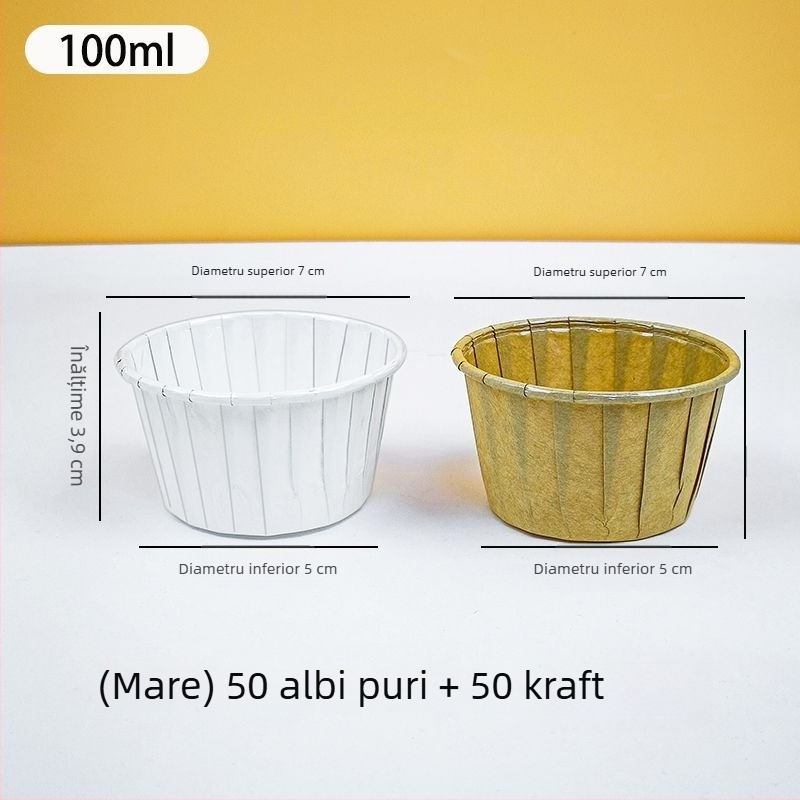 Cupe din hârtie pentru coacere, margine gradată, fără scurgeri, de unică folosință, pentru prăjituri – asortare pentru tarabe stradale