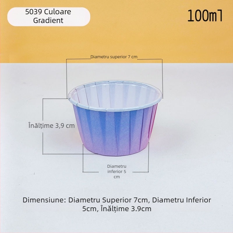 Cupe din hârtie pentru coacere, margine gradată, fără scurgeri, de unică folosință, pentru prăjituri – asortare pentru tarabe stradale