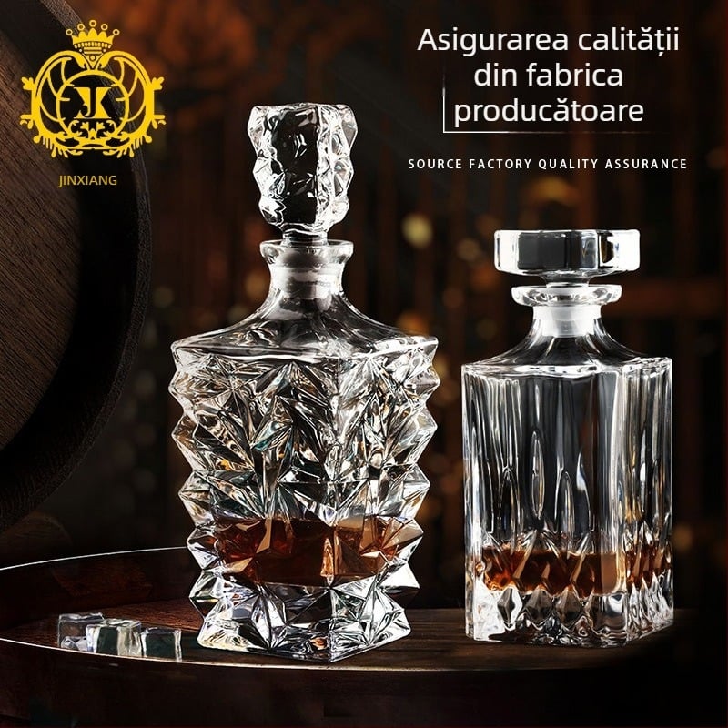 Decantor din cristal pentru whisky, stil nordic, transparent, 750 ml