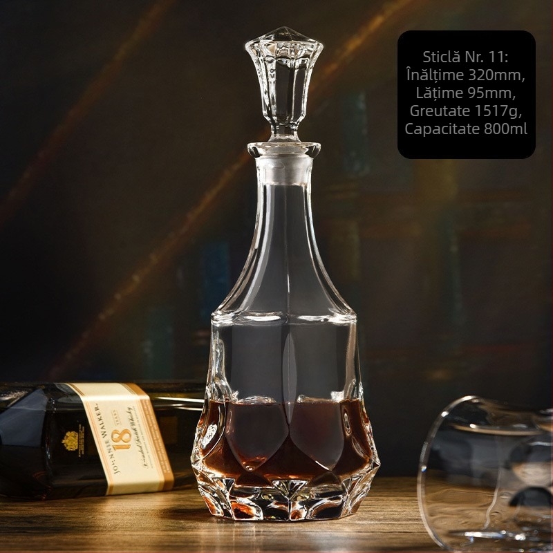 Decantor din cristal pentru whisky, stil nordic, transparent, 750 ml