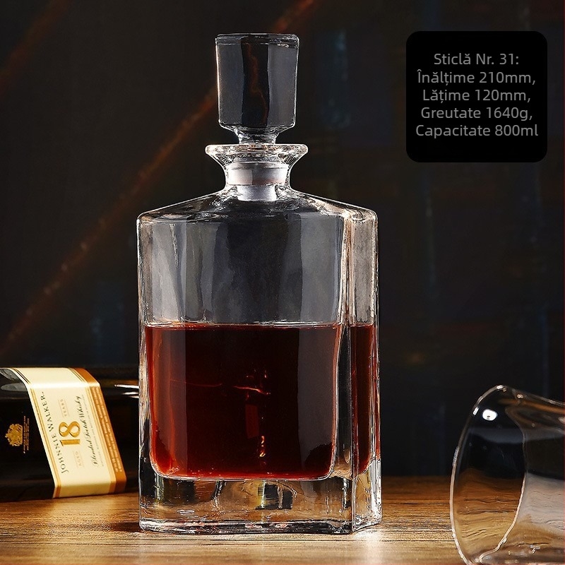 Decantor din cristal pentru whisky, stil nordic, transparent, 750 ml