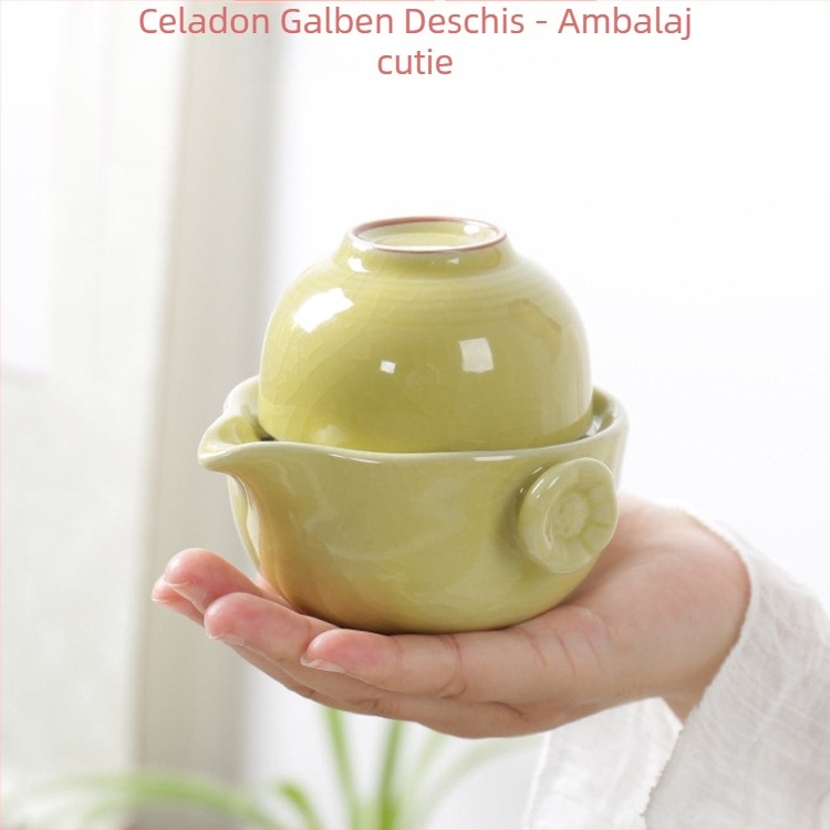 Geyao set ceramic pentru ceai de călătorie: 1 ceainic și 2 cești