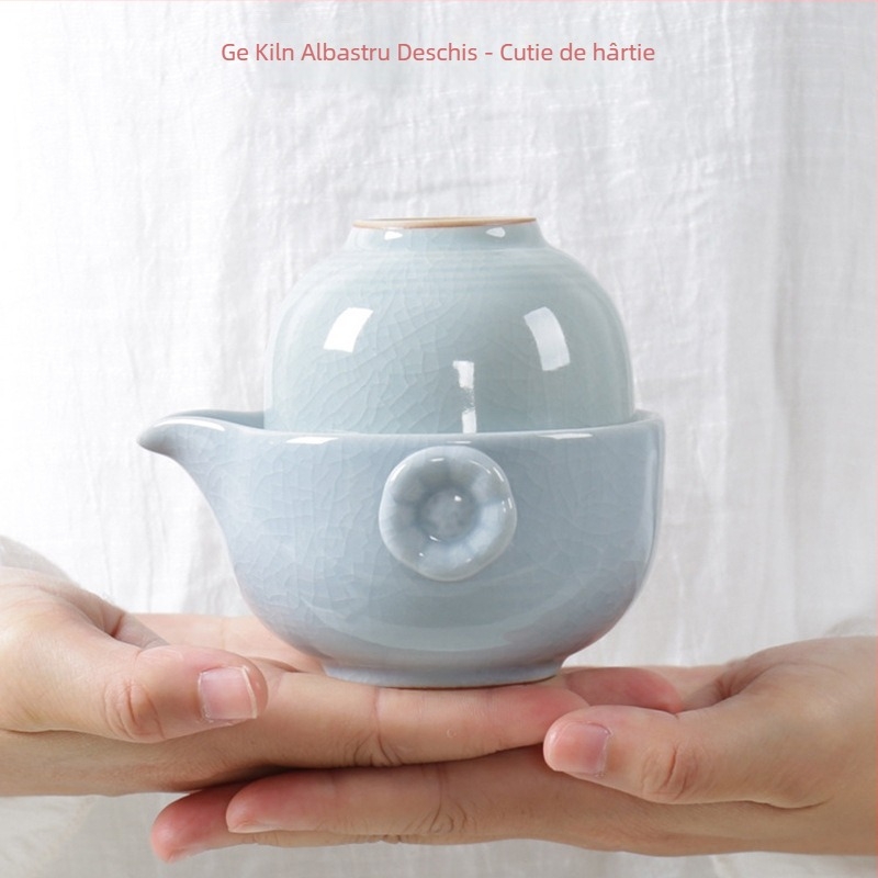 Geyao set ceramic pentru ceai de călătorie: 1 ceainic și 2 cești
