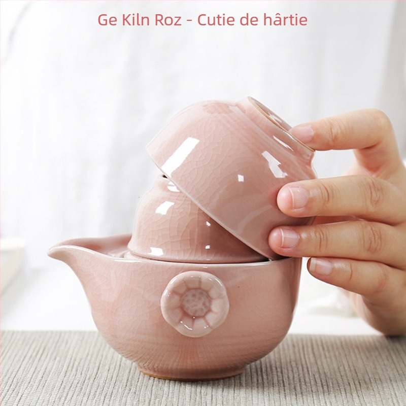 Geyao set ceramic pentru ceai de călătorie: 1 ceainic și 2 cești