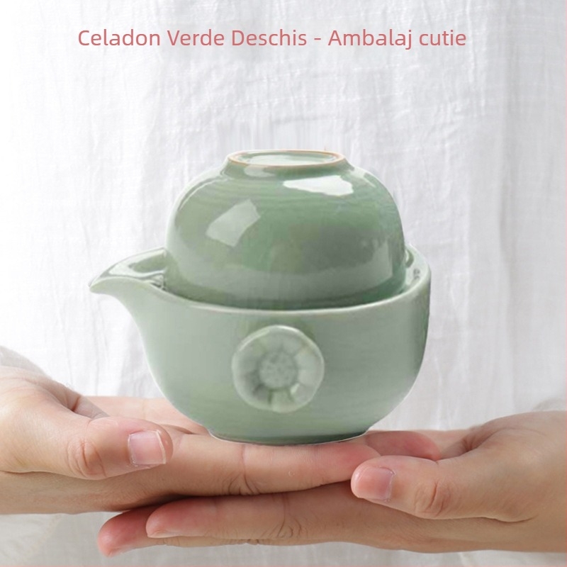 Geyao set ceramic pentru ceai de călătorie: 1 ceainic și 2 cești