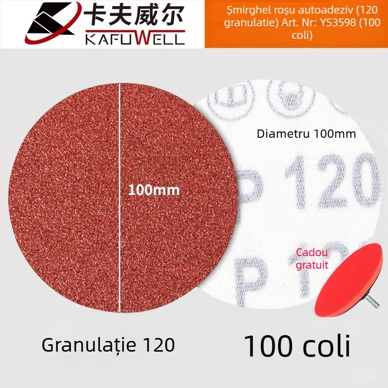 Discuri de șlefuit cu velur, rotunzi, autoadezivi, de 4/5 inch, pentru șlefuitor pneumatic și bormașină electrică, prelucrare lemn, șlefuire uscată