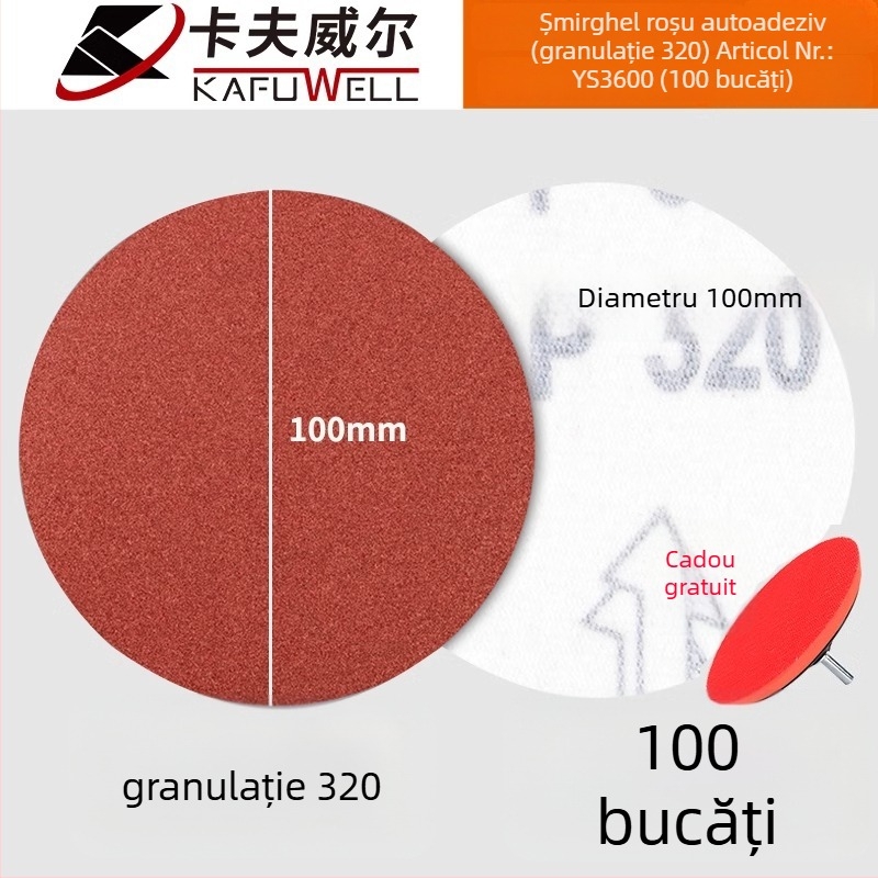 Discuri de șlefuit cu velur, rotunzi, autoadezivi, de 4/5 inch, pentru șlefuitor pneumatic și bormașină electrică, prelucrare lemn, șlefuire uscată