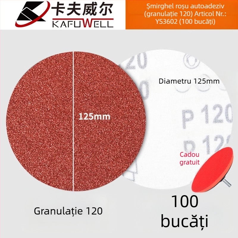 Discuri de șlefuit cu velur, rotunzi, autoadezivi, de 4/5 inch, pentru șlefuitor pneumatic și bormașină electrică, prelucrare lemn, șlefuire uscată