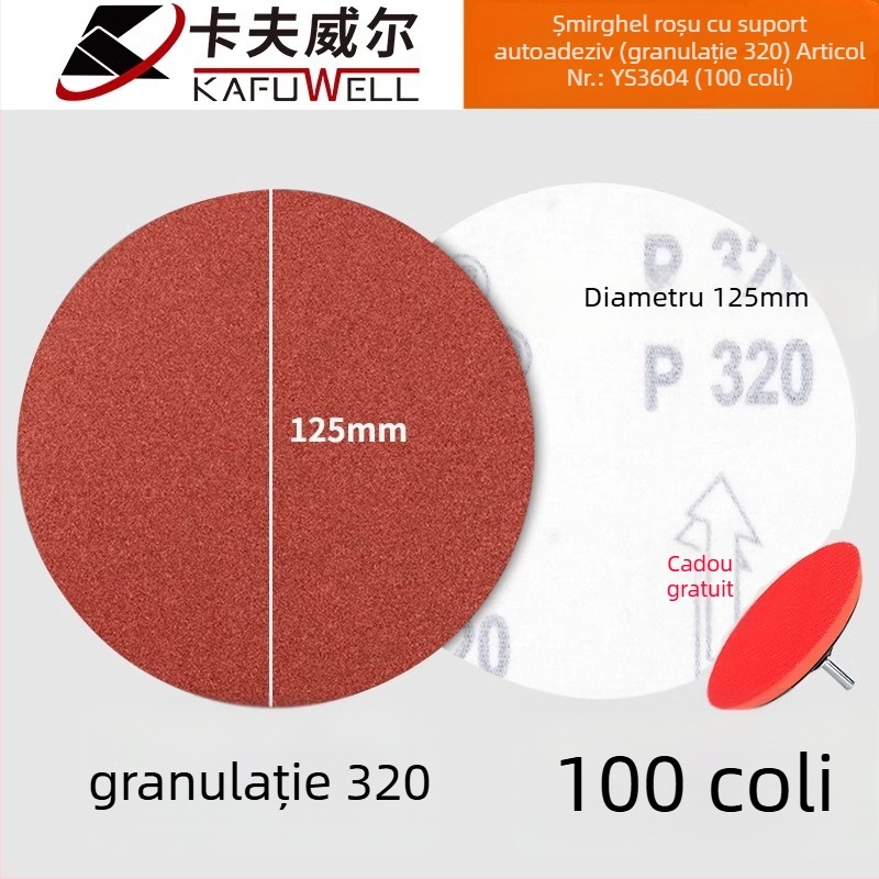 Discuri de șlefuit cu velur, rotunzi, autoadezivi, de 4/5 inch, pentru șlefuitor pneumatic și bormașină electrică, prelucrare lemn, șlefuire uscată