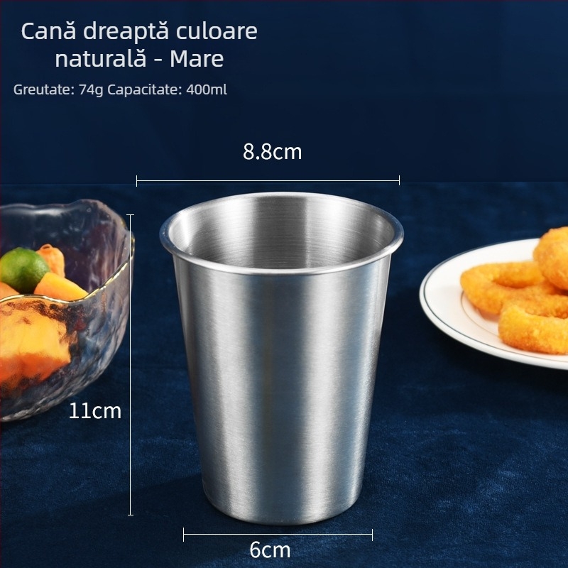 Kesler cană de bere din oțel inoxidabil 304, stil Instagram, cu un singur perete, cană de camping, 301–400 ml, culoare solidă
