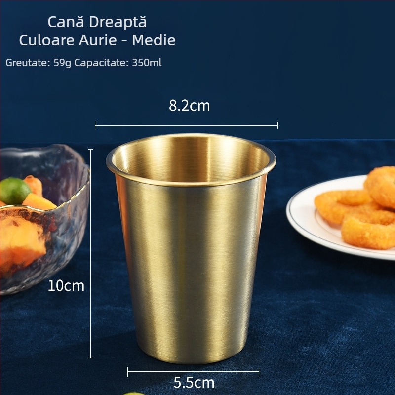 Kesler cană de bere din oțel inoxidabil 304, stil Instagram, cu un singur perete, cană de camping, 301–400 ml, culoare solidă