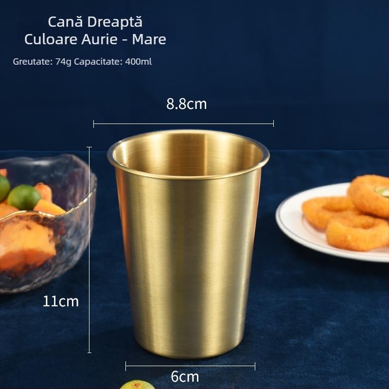 Kesler cană de bere din oțel inoxidabil 304, stil Instagram, cu un singur perete, cană de camping, 301–400 ml, culoare solidă