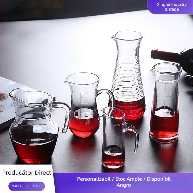 Decantor din plastic cu corp acrilic, turnător rezistent la cădere, cu scară de măsurare pentru vin și băuturi spirtoase