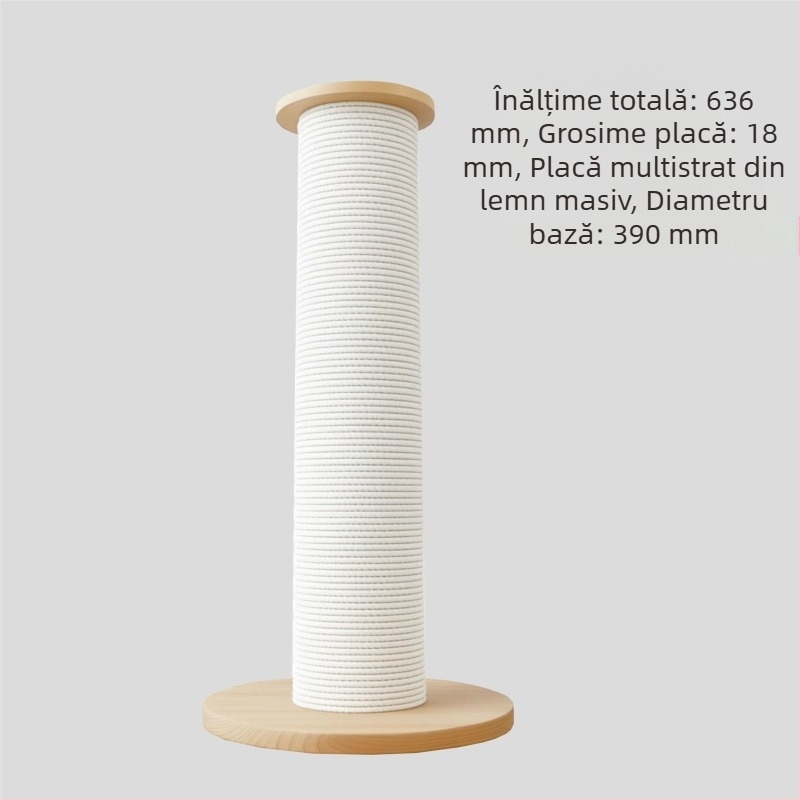 Plaçă de zgâriere pentru pisici din lemn masiv, verticală, cu grosime foarte mare și dimensiuni mari, rezistentă, fără scăpări de fibre, jucărie durabilă