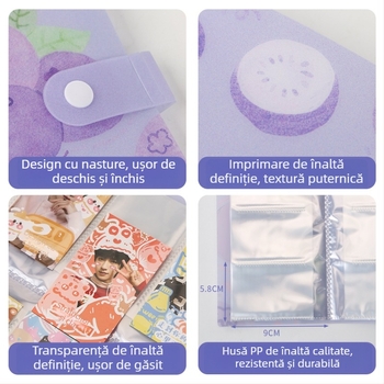 Album de stocare pentru carduri de 3 inch pentru bilete de tren, carduri de joc și carduri de vizită — suport portabil pentru carduri