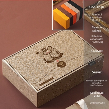 Mo Wen seria: cutie de ambalaj pentru ceai cu capac flip, stil carte, cutie goală Bai Rui Xiang ceai