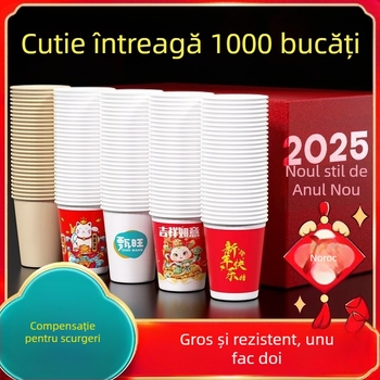 Pahare de hârtie de unică folosință, groase, pentru uz casnic, set în cutie, stil chinezesc, sub 100 ml
