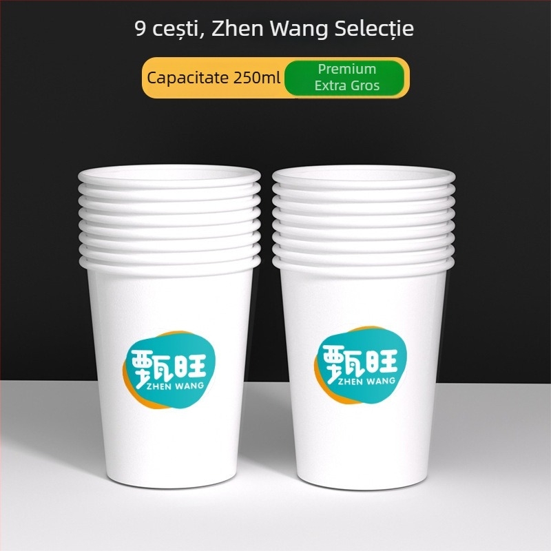 Pahare de hârtie de unică folosință, groase, pentru uz casnic, set în cutie, stil chinezesc, sub 100 ml
