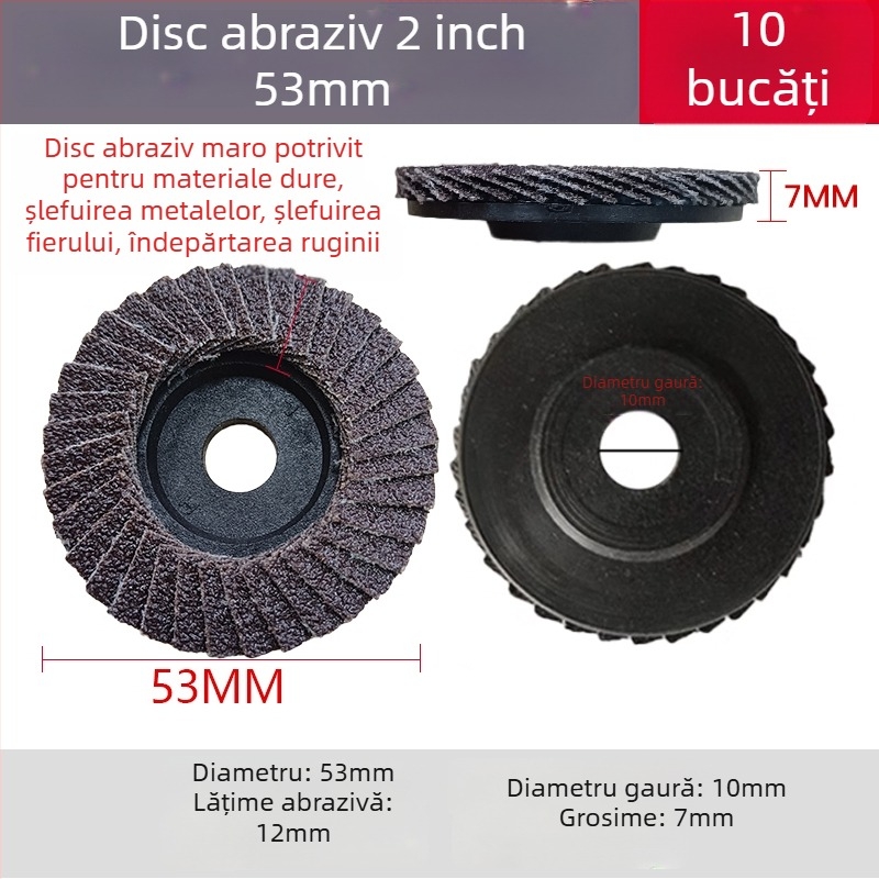 Discuri pentru șlefuitor unghi pneumatic de 2 inchi – disc flap, disc de polizare, degrosare și îndepărtare a ruginii, diametru 50 mm