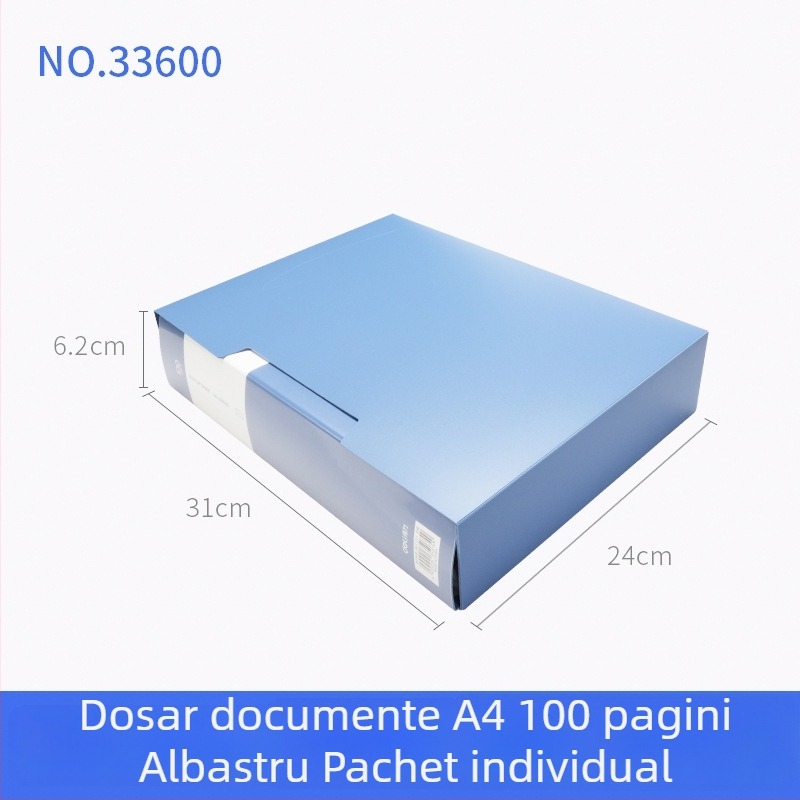 Deli 33600 serie A4, 100 de pagini – dosar multifuncțional pentru pagini și desene