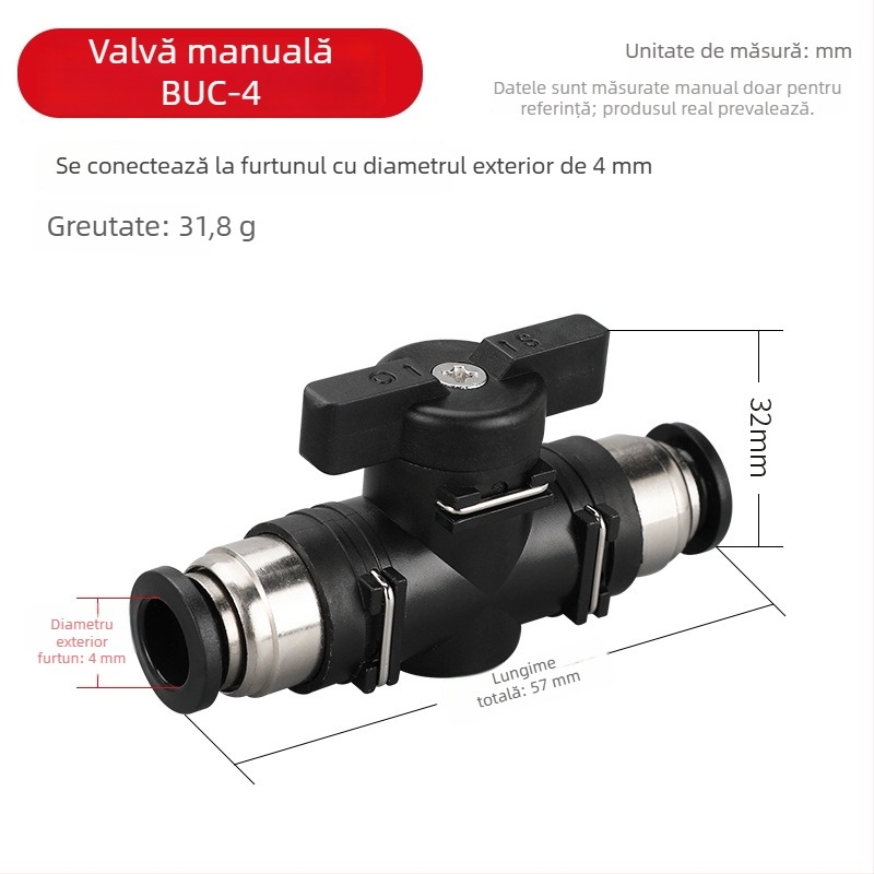 BUC-4 681012 Valvă pneumatică cu cuplare rapidă HVFF, supapă manuală