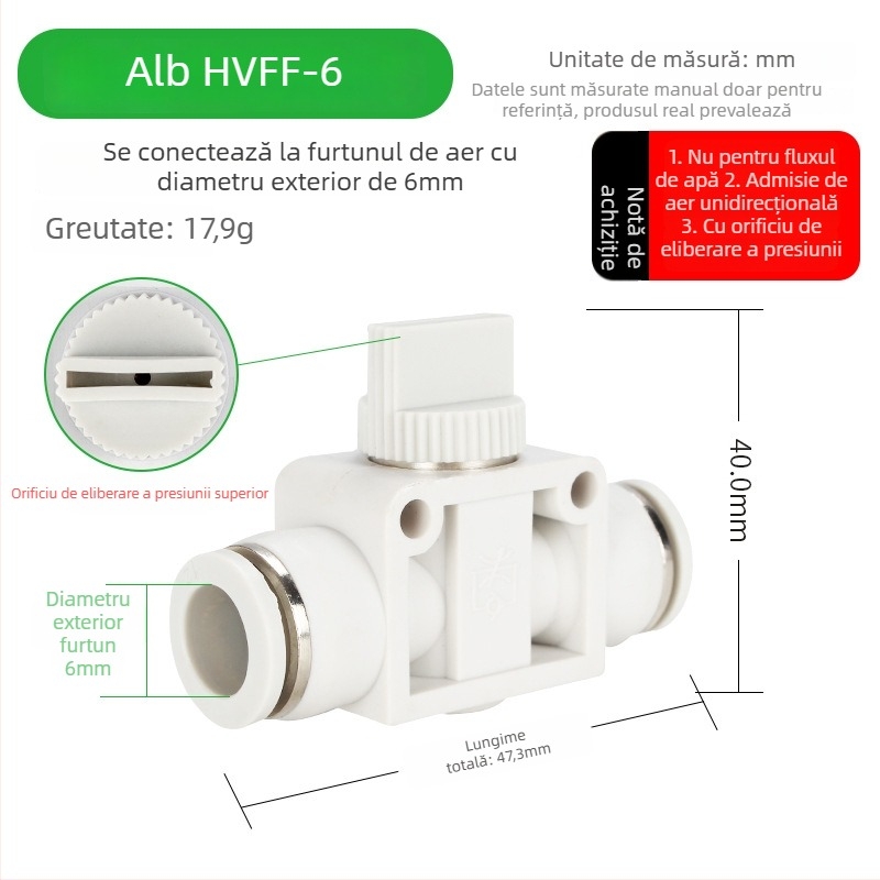 BUC-4 681012 Valvă pneumatică cu cuplare rapidă HVFF, supapă manuală
