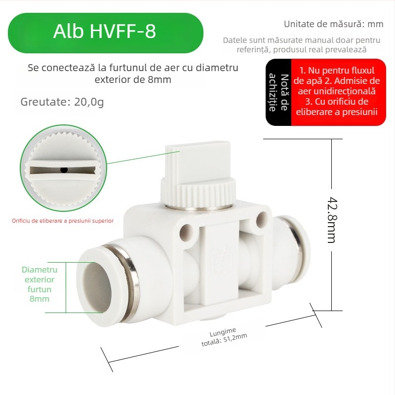 BUC-4 681012 Valvă pneumatică cu cuplare rapidă HVFF, supapă manuală