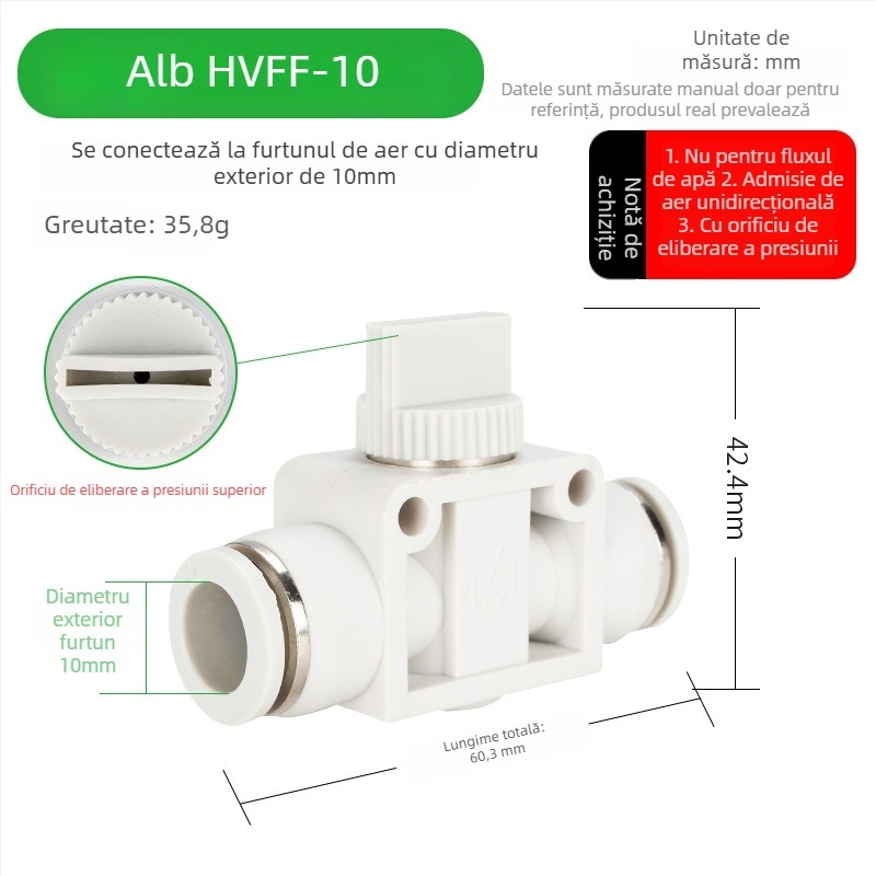 BUC-4 681012 Valvă pneumatică cu cuplare rapidă HVFF, supapă manuală