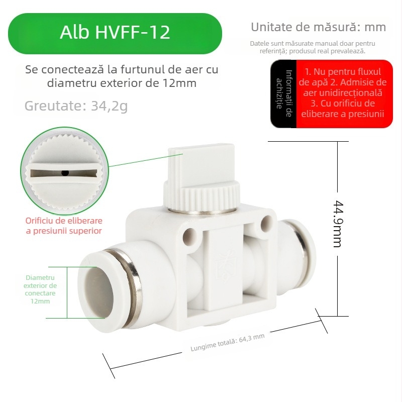 BUC-4 681012 Valvă pneumatică cu cuplare rapidă HVFF, supapă manuală