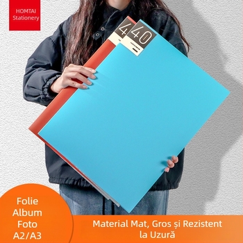 Hongtai A2 Album pentru depozitarea operelor elevilor și copiilor, Geantă de portofoliu A3, Hârtie de desen 4K, Poster de pictură 8K, Dosar alb pentru documente