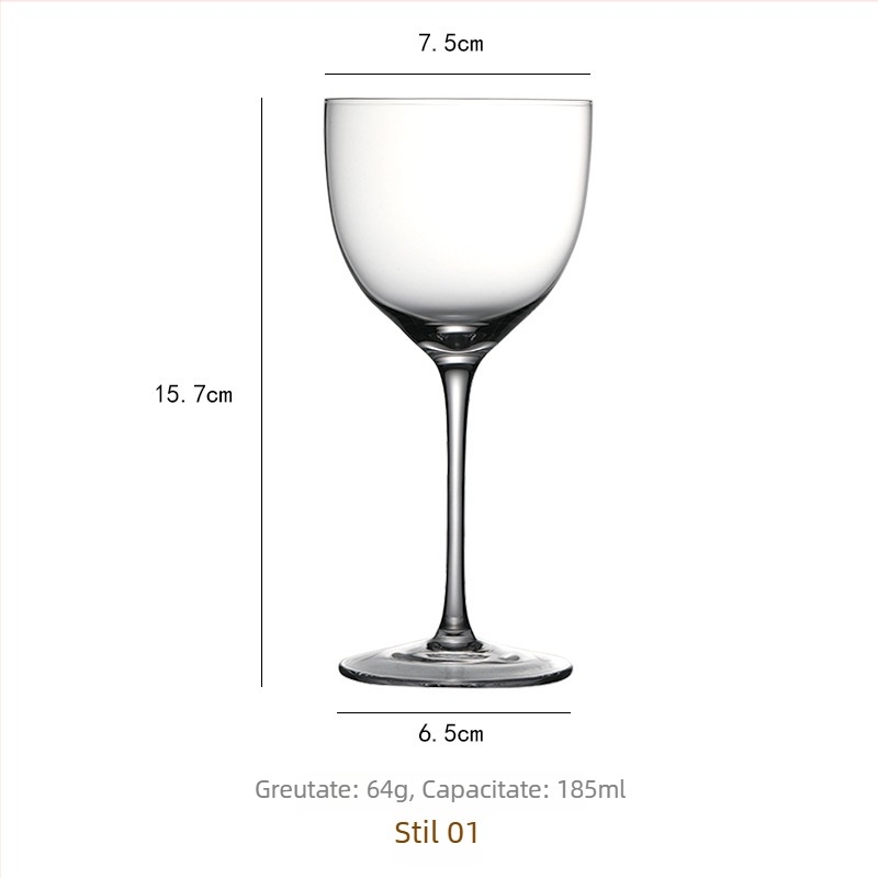 Accesorii din sticlă cristală pentru bar: pahar martini, pahar de cocktail, pahar de șampanie, bol pentru înghețată, pahar pentru lichior