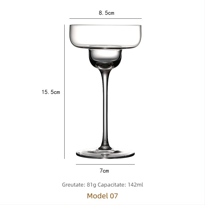 Accesorii din sticlă cristală pentru bar: pahar martini, pahar de cocktail, pahar de șampanie, bol pentru înghețată, pahar pentru lichior