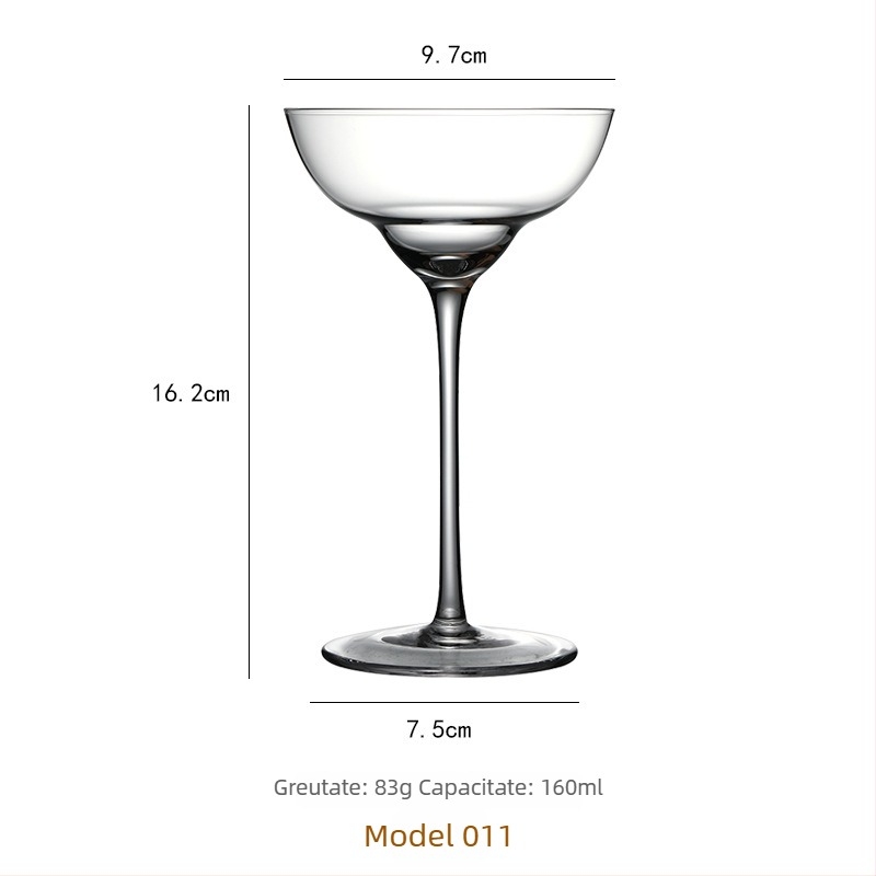 Accesorii din sticlă cristală pentru bar: pahar martini, pahar de cocktail, pahar de șampanie, bol pentru înghețată, pahar pentru lichior