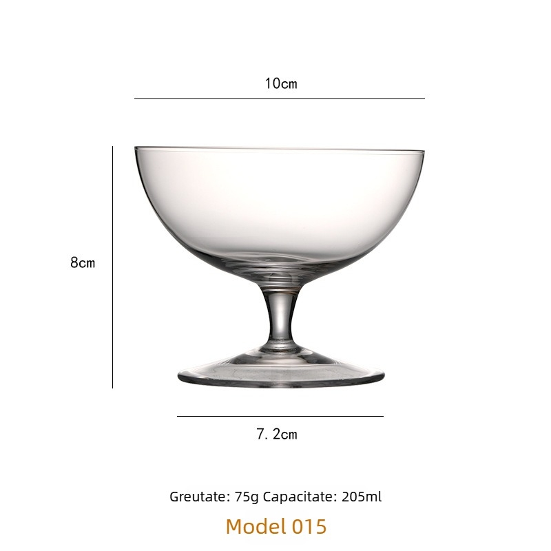 Accesorii din sticlă cristală pentru bar: pahar martini, pahar de cocktail, pahar de șampanie, bol pentru înghețată, pahar pentru lichior
