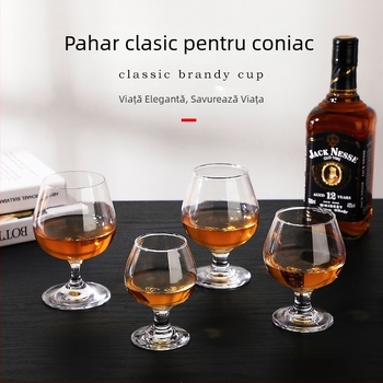 Pahar de brandy în stil european din cristal, picior scurt, pentru vin și băuturi spirtoase, dimensiune mică, design îngroșat