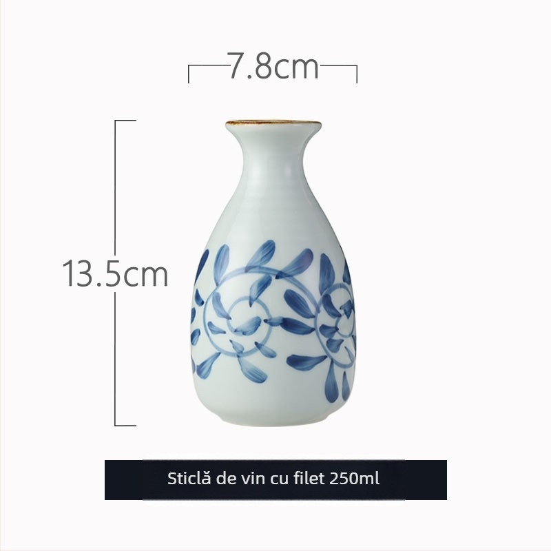 Set ceramic de vin în stil japonez cu sticlă și pahare, încălzitor de vin pentru restaurant și uz casnic