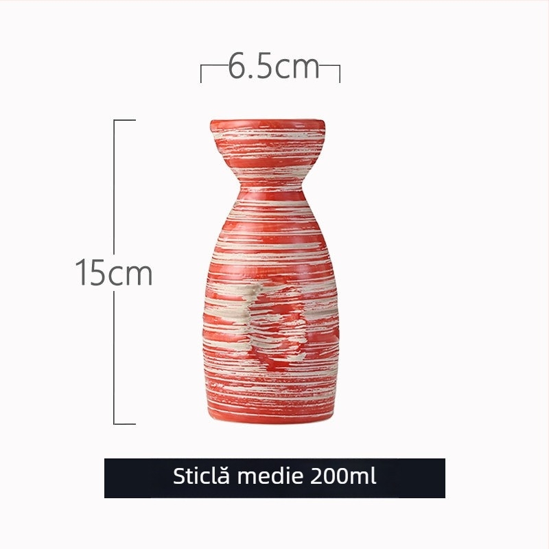 Set ceramic de vin în stil japonez cu sticlă și pahare, încălzitor de vin pentru restaurant și uz casnic