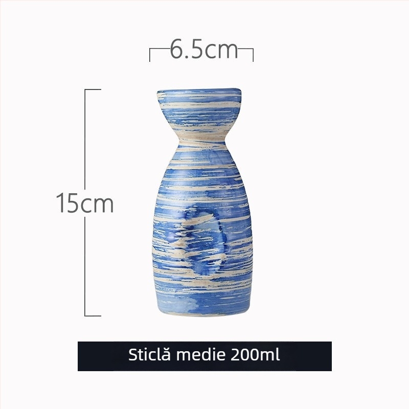 Set ceramic de vin în stil japonez cu sticlă și pahare, încălzitor de vin pentru restaurant și uz casnic