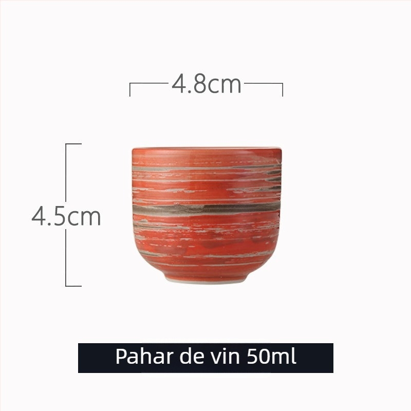 Set ceramic de vin în stil japonez cu sticlă și pahare, încălzitor de vin pentru restaurant și uz casnic