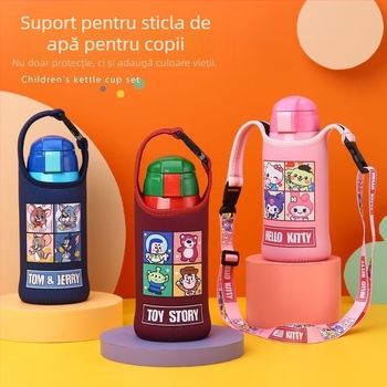Husă izolatoare pentru cană în design desen animat, curea crossbody și mâner, izolație