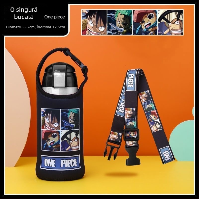 Husă izolatoare pentru cană în design desen animat, curea crossbody și mâner, izolație