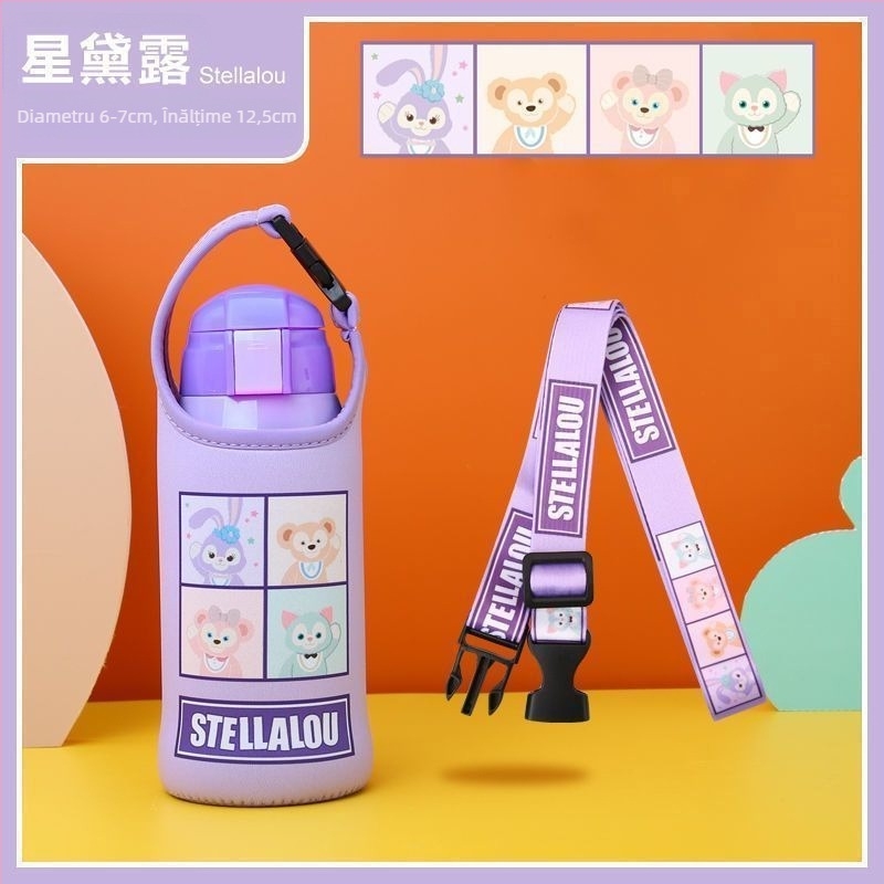 Husă izolatoare pentru cană în design desen animat, curea crossbody și mâner, izolație