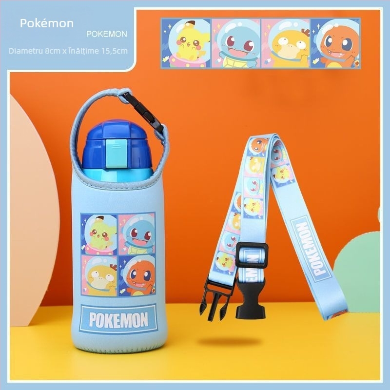 Husă izolatoare pentru cană în design desen animat, curea crossbody și mâner, izolație