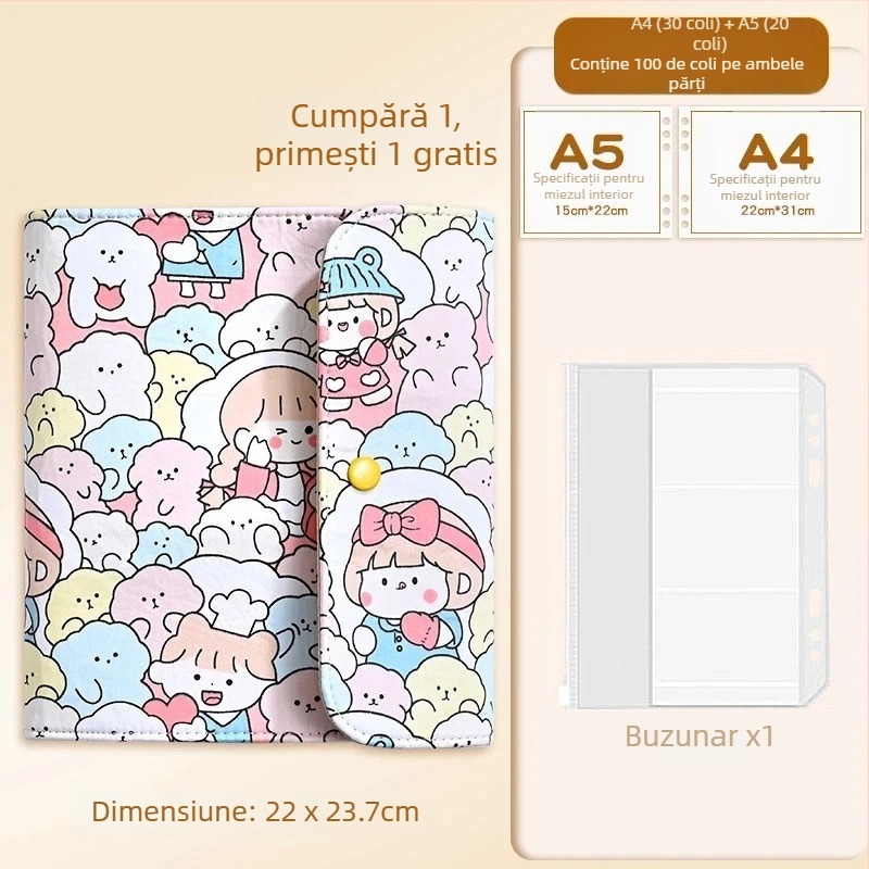 Album din material textil pentru sarcină, cu design rulabil, pentru rapoarte de ecografii și examene