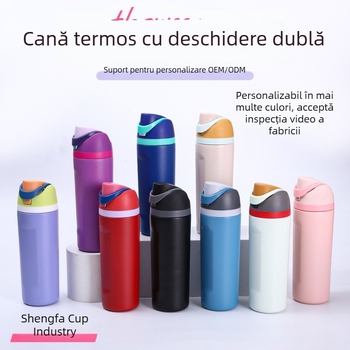 Cupă termoizolantă din oțel inoxidabil 304, portabilă pentru mașină, design modern, capacitate mare
