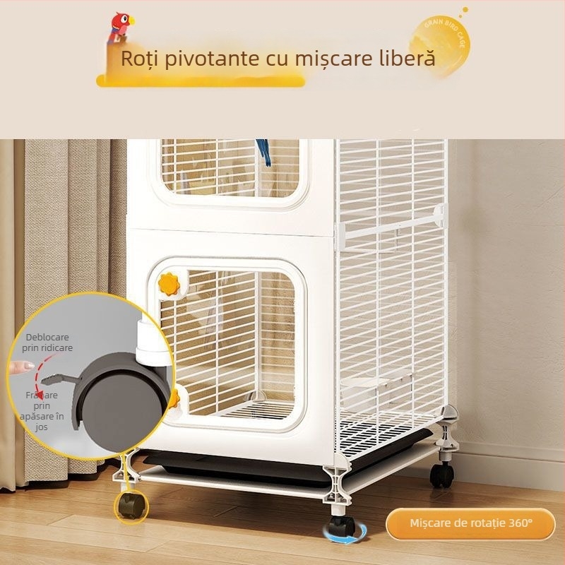 Cușcă mare de păsări, transparentă pentru uz casnic, cu structură întărită, potrivită pentru papagali, păsări de companie și alte păsări mici, design luxos
