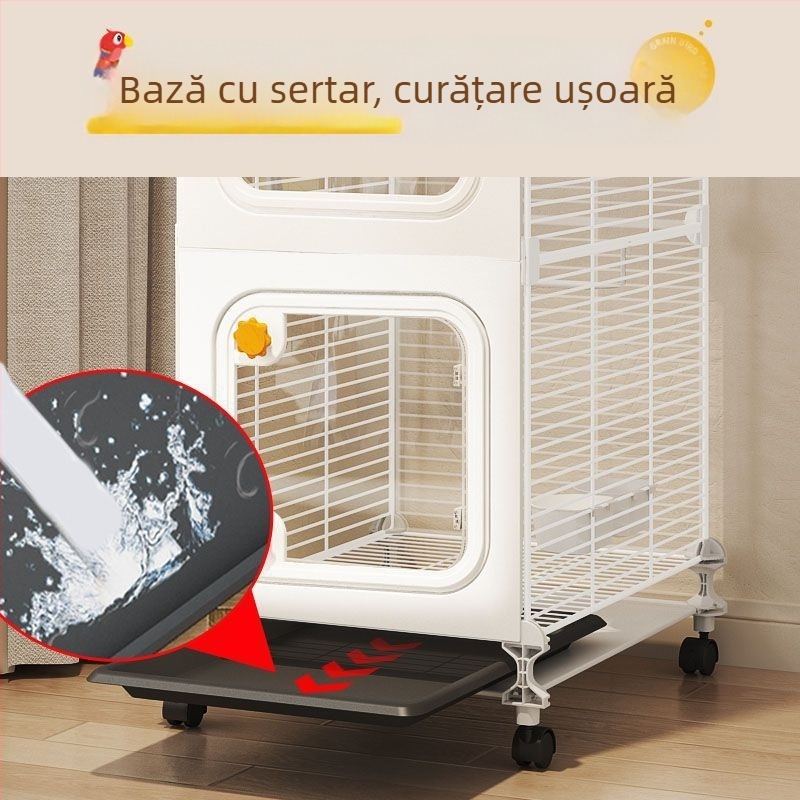 Cușcă mare de păsări, transparentă pentru uz casnic, cu structură întărită, potrivită pentru papagali, păsări de companie și alte păsări mici, design luxos