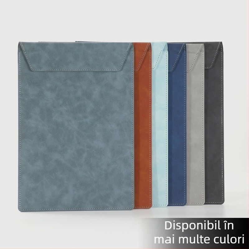 Dosar A4 din piele pentru conferințe cu clipboard, suprafață de scris și suport pentru cești – personalizare logo